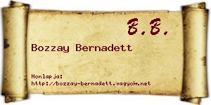 Bozzay Bernadett névjegykártya