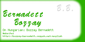 bernadett bozzay business card